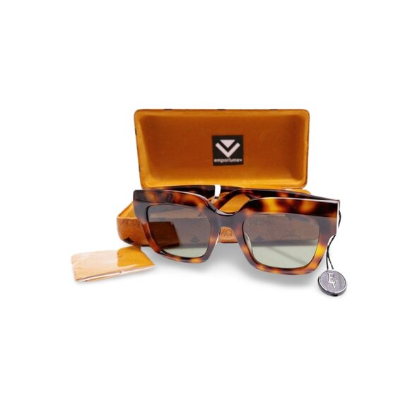 MCM Women\'s Sunglasses Havana Square Green Lens main image 5